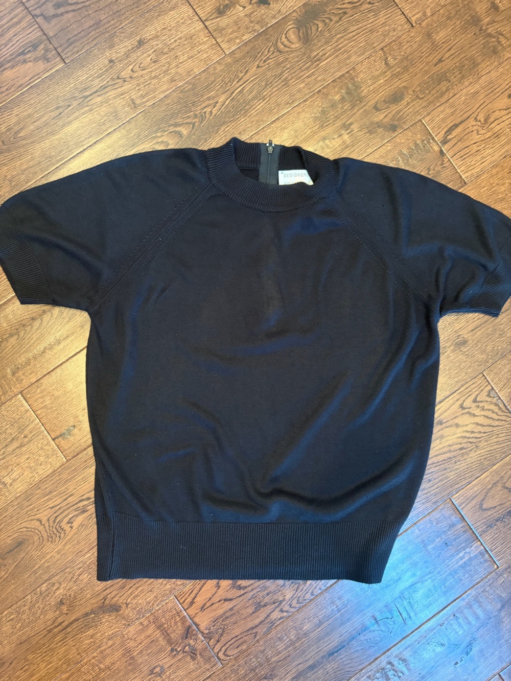 Designers Originals Black Short-Sleeve Crewneck Sweater